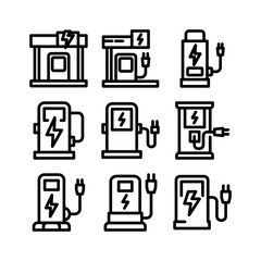 charging station icon or logo isolated sign symbol vector illustration - high quality black style vector icons
