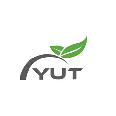 YUT letter nature logo design on white background. YUT creative initials letter leaf logo concept. YUT letter design.