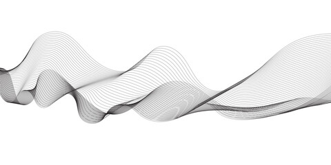 Abstract grey, white smooth element swoosh speed wave modern stream background. Abstract wave line for banner, template, wallpaper background with wave design. Vector illustration