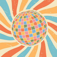 Disco ball. Disco ball in party style.