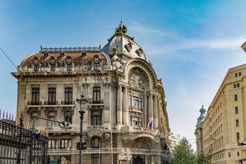 Fototapeta na wymiar Bucharest, Romania. Historic National Library building.