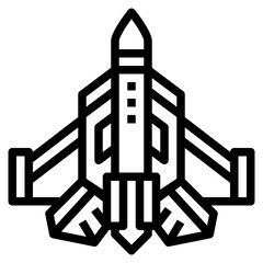 Fighter aircraft line icon style
