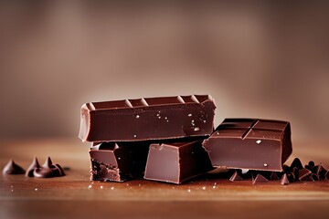 Chocolate on a table photorealistic A.I image