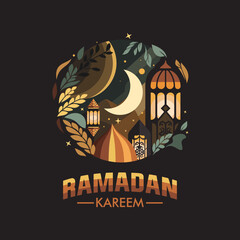 ramadan kareem illustration flat design