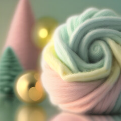 Christmas wool tree illustration. christmas card