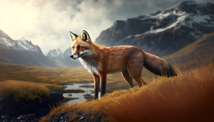 red fox vulpes, Generative AI