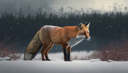red fox in the wild, Generative AI