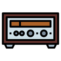 Radio Analog filled outline icon style