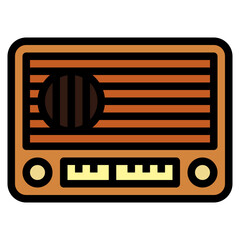 radio filled outline icon style