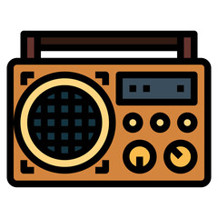 Tabletop Radio filled outline icon style