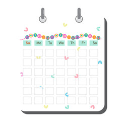 Desktop Cute pastel colorful blank Calendar template 
