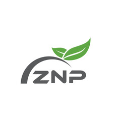 ZNP letter nature logo design on white background. ZNP creative initials letter leaf logo concept. ZNP letter design.