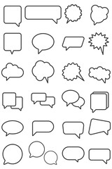 Set of speech buble icon. Simple chat line stroke vector. 