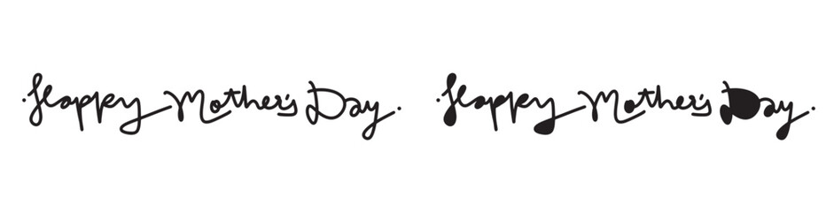 Mother's Day Calligraphy Monoline Vector Silhouette