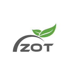 ZOT letter nature logo design on white background. ZOT creative initials letter leaf logo concept. ZOT letter design.