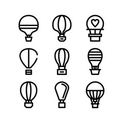 hot air balloon icon or logo isolated sign symbol vector illustration - high quality black style vector icons
