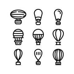 hot air balloon icon or logo isolated sign symbol vector illustration - high quality black style vector icons
