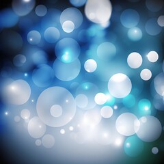 Festive background white and blue bokeh lights created with AI