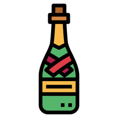 champagne filled outline icon style