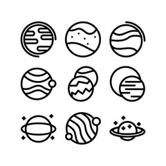 
planet icon or logo isolated sign symbol vector illustration - high quality black style vector icons
