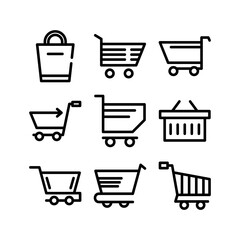 shopping cart icon or logo isolated sign symbol vector illustration - high quality black style vector icons
