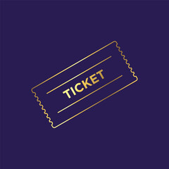 Gold Color Ticket Icon Template