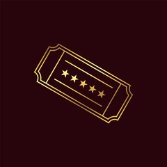 Gold Color Ticket Icon Template