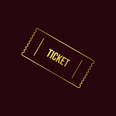 Gold Color Ticket Icon Template