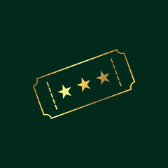 Gold Color Ticket Icon Template