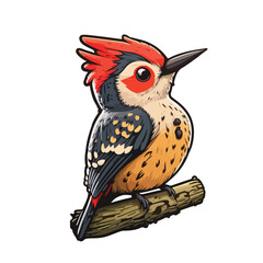 cute woodpecker cartoon style