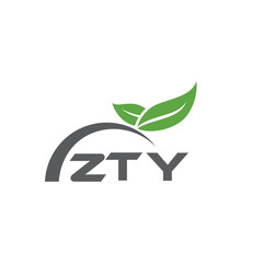 ZTY letter nature logo design on white background. ZTY creative initials letter leaf logo concept. ZTY letter design.