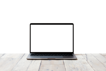 明るいテーブルの上のパソコン