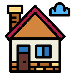 house filled outline icon style
