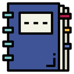 notebook filled outline icon style