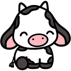 Cute cow, cow illustration, baby cow, animal illustration