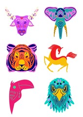 Set of animals vector illustration design. 