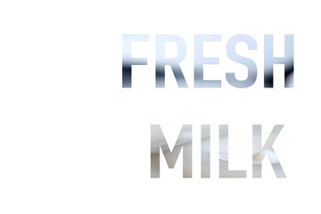 Word Fresh Milk on white background