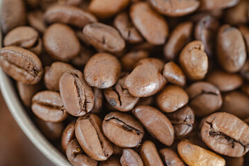 焙煎されたコーヒー豆