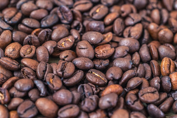 焙煎されたコーヒー豆の背景