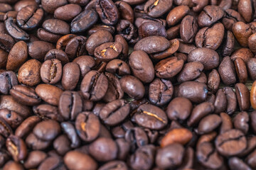 焙煎されたコーヒー豆の背景