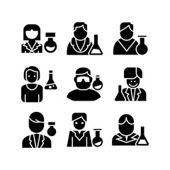 scientist icon or logo isolated sign symbol vector illustration - high quality black style vector icons
