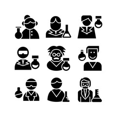 scientist icon or logo isolated sign symbol vector illustration - high quality black style vector icons
