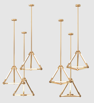 3d render Modern chandelier. isolated on background.	
