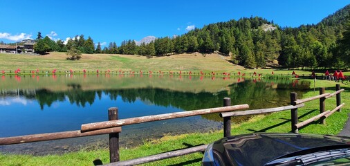 lake and mountains