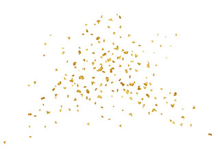 Falling shiny golden confetti