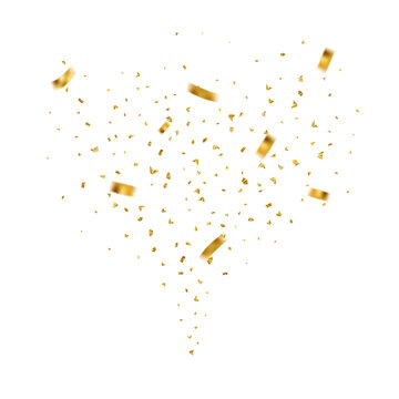 Falling shiny golden confetti