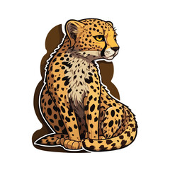 cute cheetah cartoon style