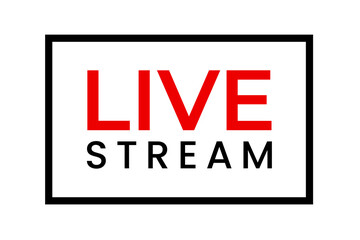 Live icon element design lettering red color live stream icon