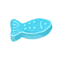 blue fish shaped candy