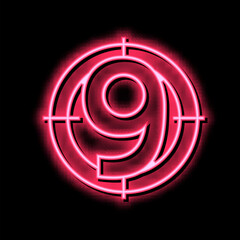 nine number neon glow icon illustration